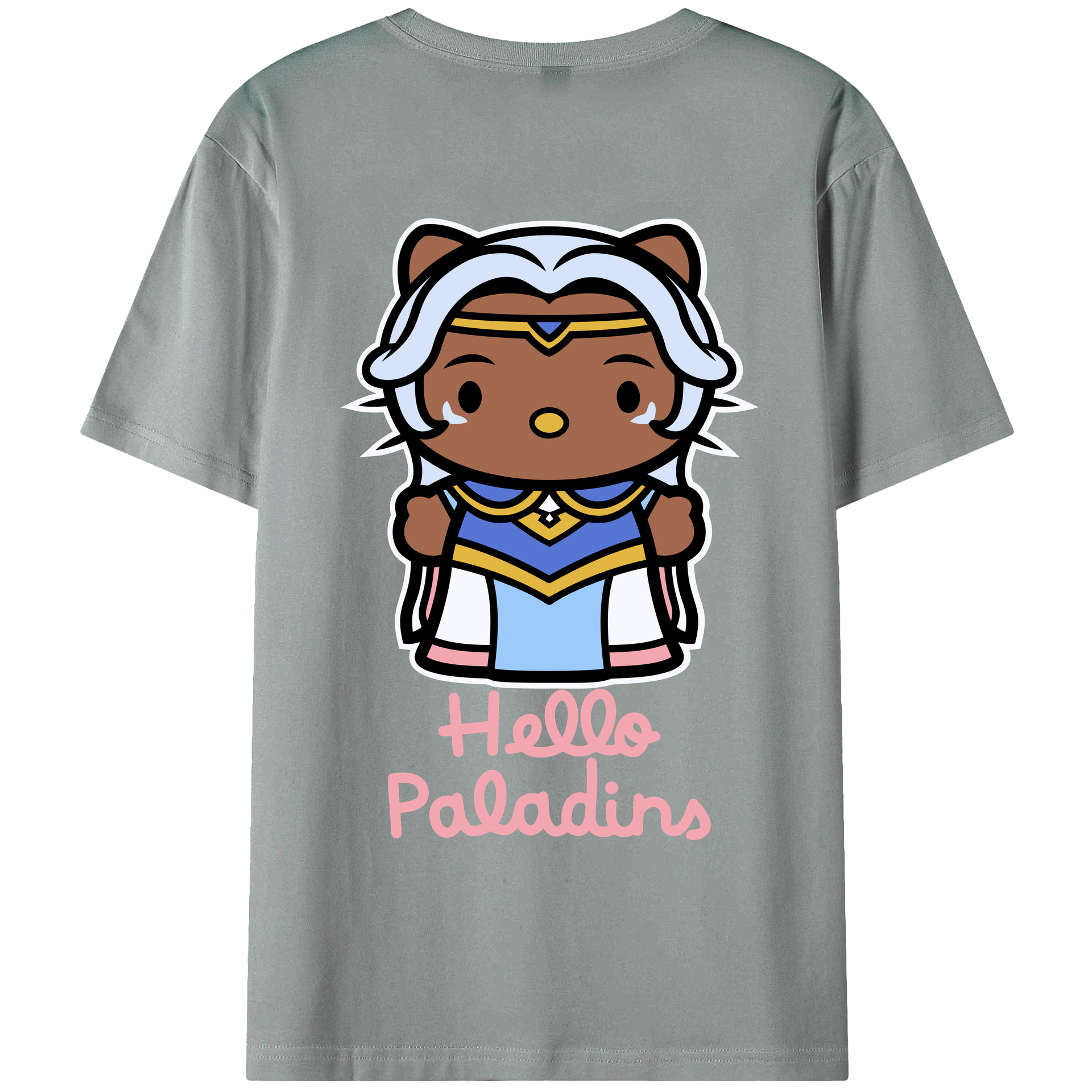 （画像用） Hello Kitty ハローキティ 綿100％ メンズ半袖Tシャツ（バックプリント） 通気性